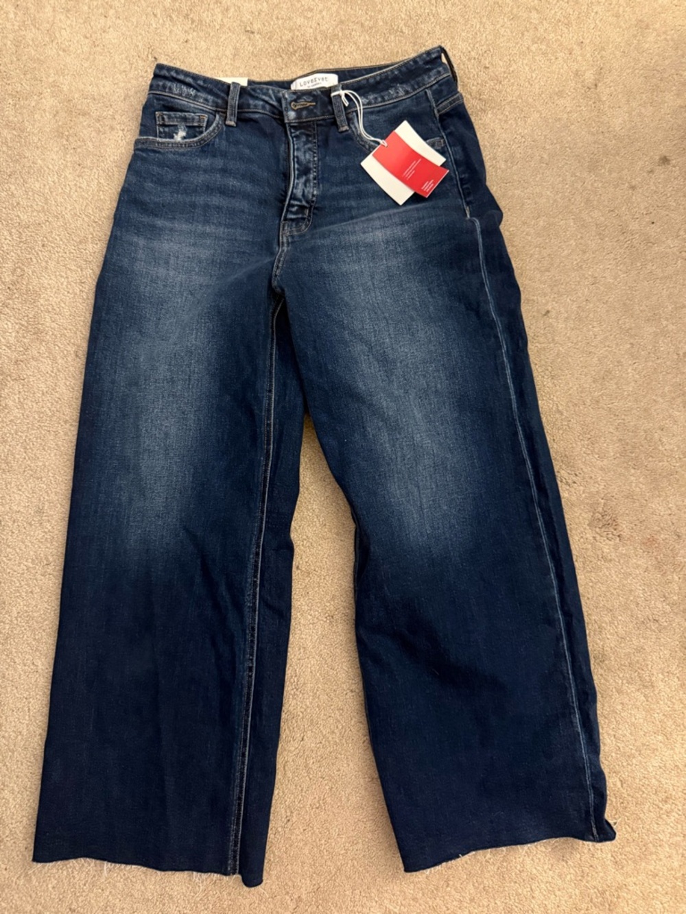 Lovervet Super High Rise Wide Leg Jeans - Dark Blue. NEW